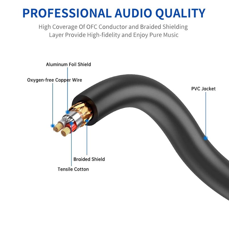 DREMAKE Audio 50 Foot XLR Cable Patch Cord-3Pin XLR Male to XLR Female Balanced Speaker Cable for Microphone, Stage, DJ, Pro - Black - Image 2
